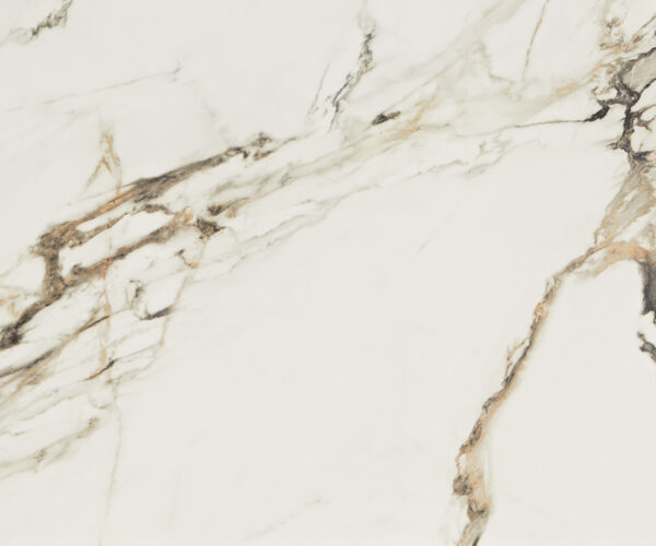 Jídelní stůl Edge 300x100 keramický Calacatta Luxe bílo-zlatošedý Troa kov bílý - Image 3