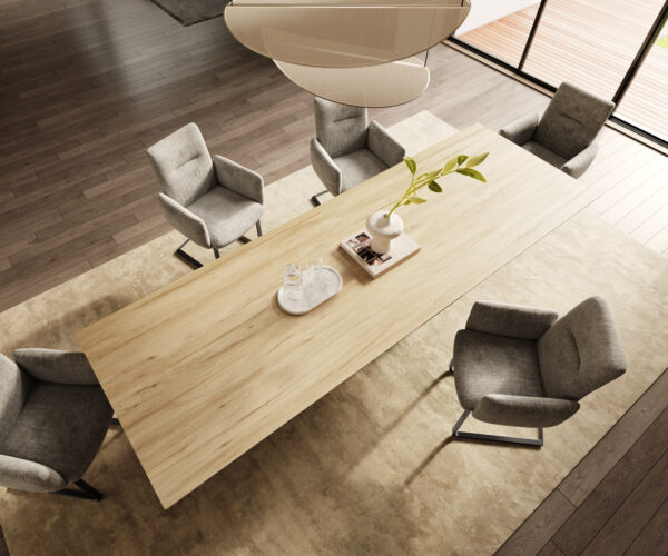 Jídelní stůl Edge 300x100 keramický Laminam® Sabbia dub barevný Troa nerezová ocel grafitová - Image 4