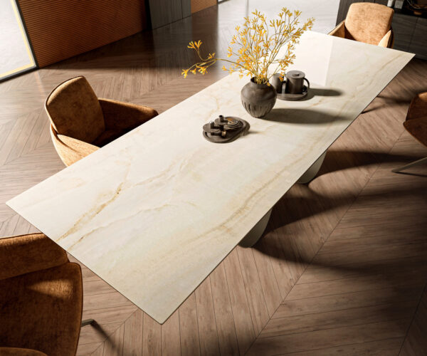 Jídelní stůl Edge 300x100 keramický Laminam® Onice Oro ?Infinity metal effect finish titanium - Image 4