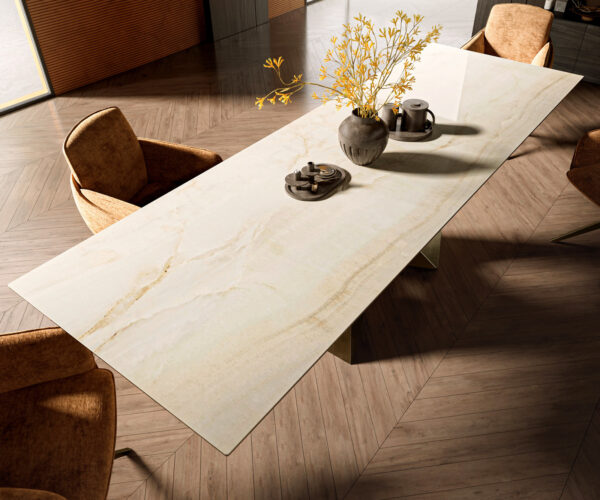 Jídelní stůl Edge 300x100 Keramický Laminam® Onice Oro Origami Metallic Gold - Image 4