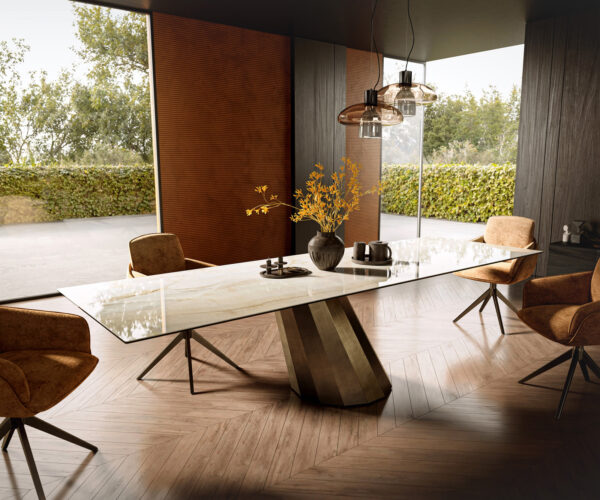 Jídelní stůl Edge 300x100 Keramický Laminam® Onice Oro ?Parabel Metallic Gold - Image 2