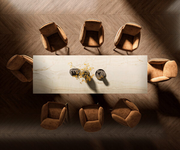 Jídelní stůl Edge 300x100 Keramický Laminam® Onice Oro ?Parabel Metallic Gold - Image 6