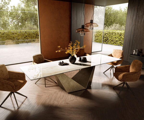 Jídelní stůl Edge 300x100 Keramický laminát® Onice Oro ?Prisma Metallic Gold - Image 7
