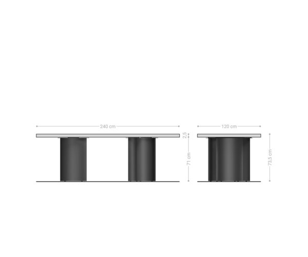 Jídelní stůl Edge Boot 240x120 přírodní dub Troa kov černý Swiss edge - Image 6