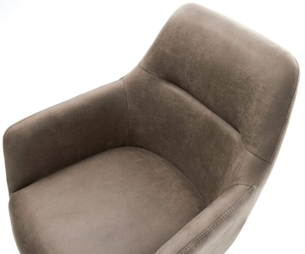 Otočná židle Pejo-Flex mikrovlákno taupe vintage křížový rám široký grafit 360° otočná houpací funkce jádro z kapsových pružin - Image 4