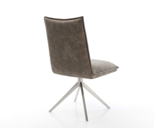 Otočná židle Lelio-Flex Mikrovlákno Taupe Vintage Křížový rám široký Nerezová ocel Otočná o 360° Houpací funkce Jádro z kapesních pružin - Image 5