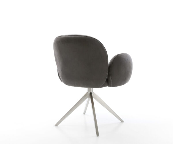 Otočná židle Nube-Flex mikrovlákno antracit vintage Křížový rám široký nerezový 360° otočný Houpací funkce Kapesní pružinové jádro - Image 5