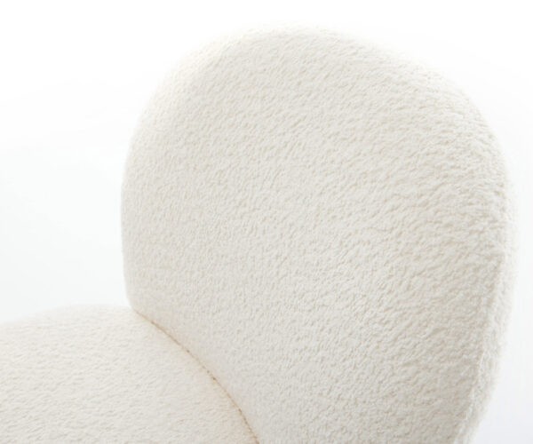 Otočná židle Nube-Flex Bouclé Bílá Křížový rám široký Černá Otočná o 360° Houpací funkce Kapesní pružinové jádro - Image 4
