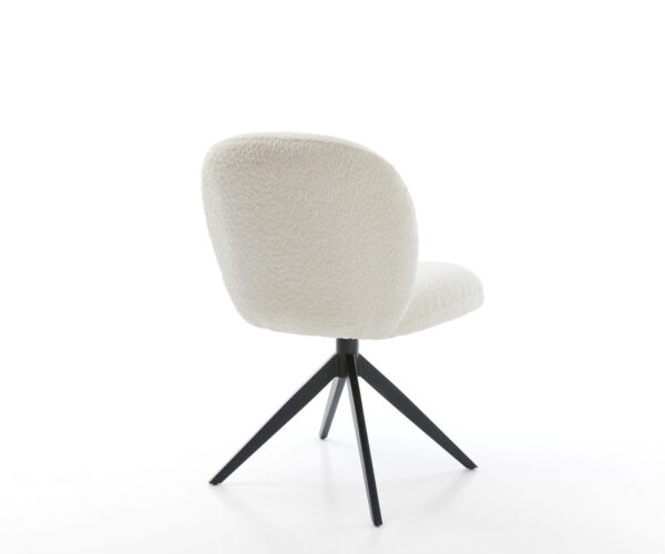 Otočná židle Nube-Flex Bouclé Bílá Křížový rám široký Černá Otočná o 360° Houpací funkce Kapesní pružinové jádro - Image 5