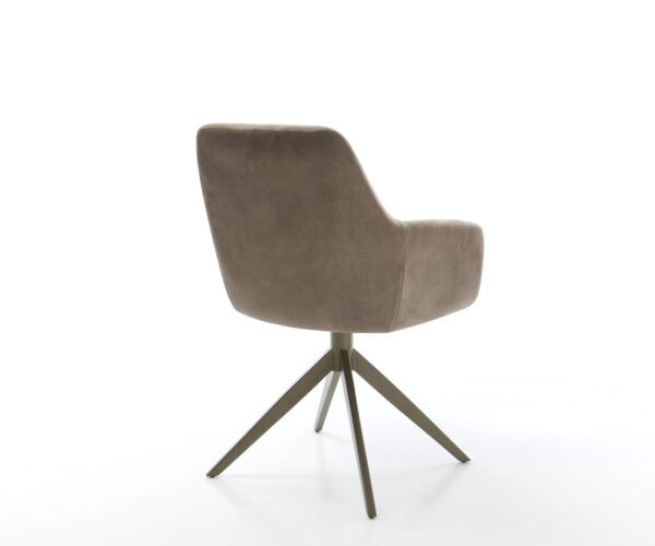 Otočná židle Pejo-Flex mikrovlákno taupe vintage křížový rám široký efekt povrchová úprava titan 360° otočná houpací funkce jádro z kapsových pružin - Image 5