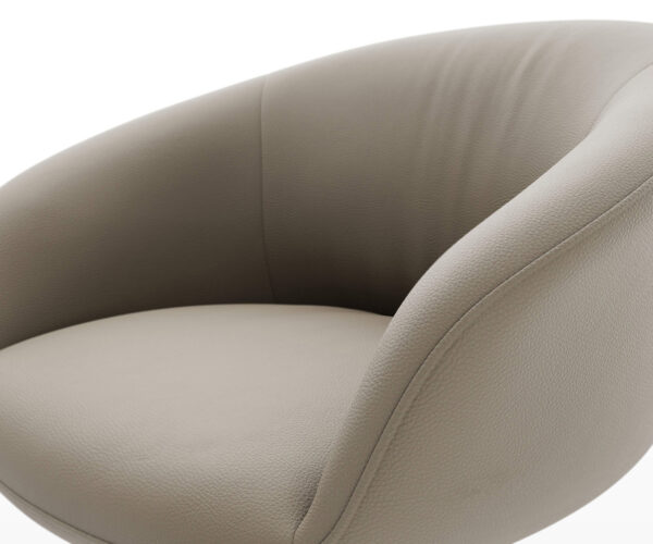 Otočná židle Vinka-Flex s područkami pravá kůže bláto křížový rám široký efekt povrchová úprava titan 360° otočná houpací funkce jádro z kapsových pružin - Image 4