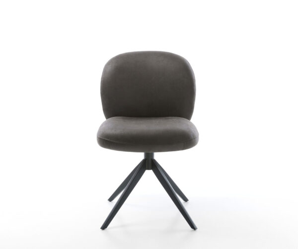 Otočná židle Nube-Flex mikrovlákno antracit vintage Křížový rám široký černý 360° otočný Houpací funkce Kapesní pružinové jádro - Image 2