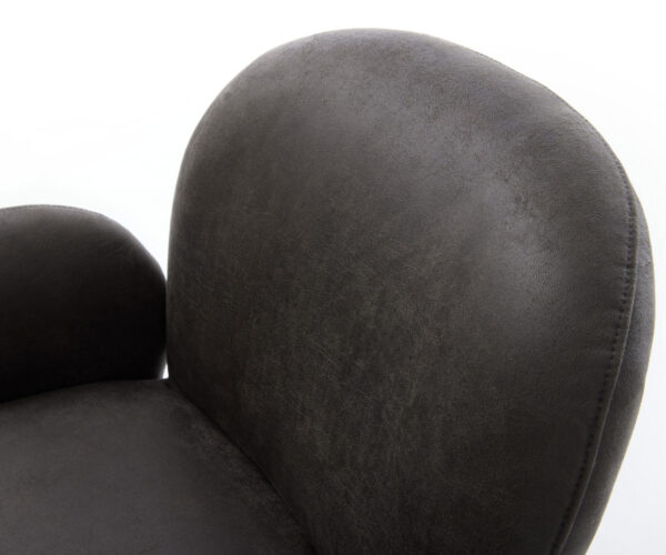 Otočná židle Nube-Flex s područkami Mikrovlákno antracit Vintage Křížový rám široký černý 360° otočný Houpací funkce Kapesní pružinové jádro - Image 4
