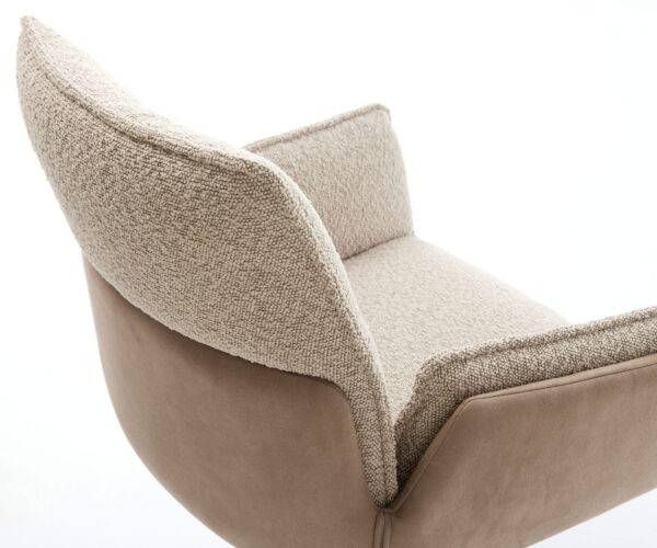 Otočná židle Nela-Flex materiál mix bláto křížový rám široký černý 360° otočná houpací funkce - Image 4