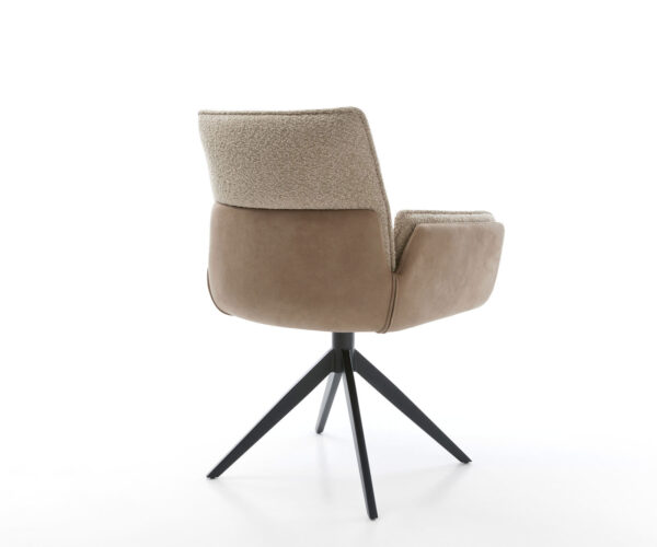 Otočná židle Nela-Flex materiál mix bláto křížový rám široký černý 360° otočná houpací funkce - Image 5