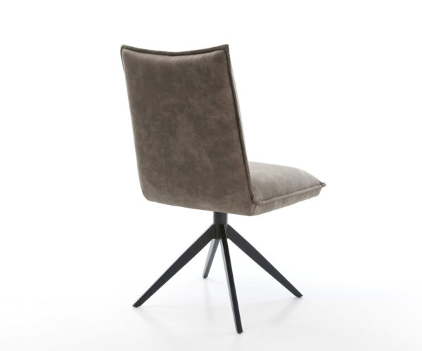 Otočná židle Lelio-Flex Mikrovlákno Taupe Vintage Křížový rám široký Černá Otočná o 360° Houpací funkce Jádro z kapesních pružin - Image 5