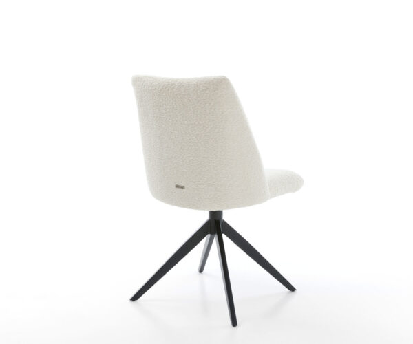 Otočná židle Elso-Flex Bouclé Bílá Křížový rám široký Černá Otočná o 360° Houpací funkce Kapesní pružinové jádro - Image 5