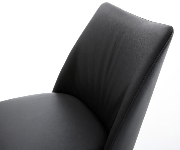 Otočná židle Elso-Flex pravá kůže černá Křížový rám široký černý 360° otočný Houpací funkce Kapesní pružinové jádro - Image 4