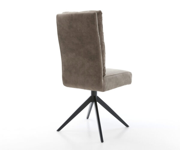Otočná židle Pela-Flex mikrovlákno taupe vintage křížový rám široký černý 360° otočná houpací funkce jádro z kapsových pružin - Image 5