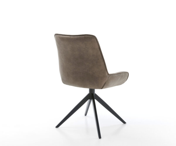 Otočná židle Taimi-Flex mikrovlákno taupe vintage křížový rám široký černý 360° otočná houpací funkce - Image 5
