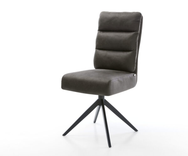 Otočná židle Pela-Flex mikrovlákno antracit vintage křížový rám široký černý 360° otočná houpací funkce jádro z kapsových pružin