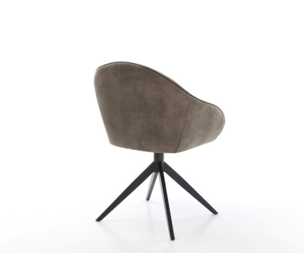 Otočná židle Gaio-Flex mikrovlákno taupe vintage křížový rám široký černý 360° otočná houpací funkce - Image 5