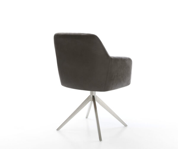 Otočná židle Greg-Flex mikrovlákno antracit vintage Křížový rám široký nerezový 360° otočný Houpací funkce Kapesní pružinové jádro - Image 5