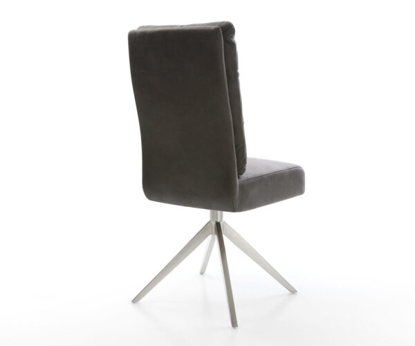 Otočná židle Pela-Flex mikrovlákno antracit vintage Křížový rám široký nerezový 360° otočný Houpací funkce Kapesní pružinové jádro - Image 5