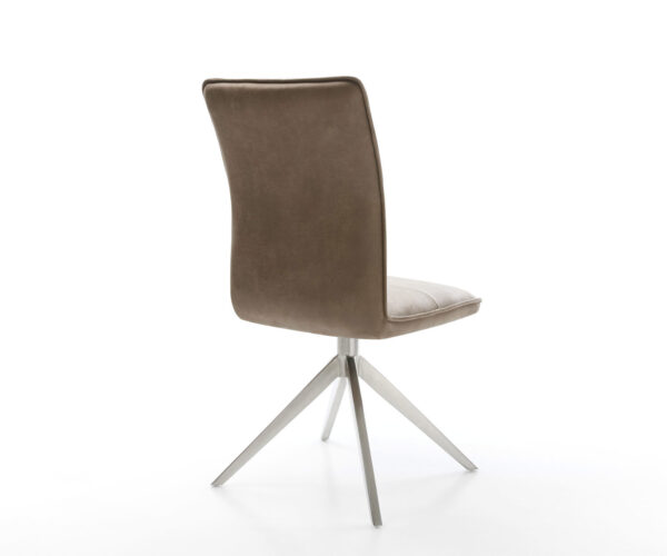 Otočná židle Maddy-Flex mikrovlákno taupe vintage křížový rám široký nerezový 360° otočná houpací funkce - Image 5