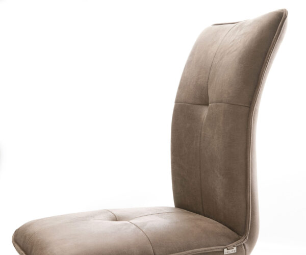 Otočná židle Maddy-Flex mikrovlákno taupe vintage křížový rám široký nerezový 360° otočná houpací funkce - Image 4