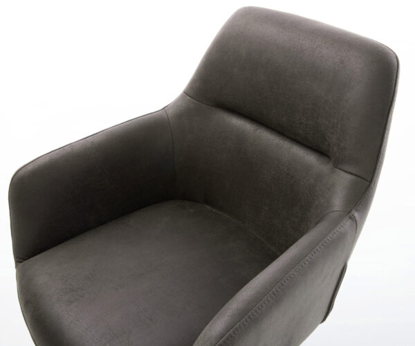 Otočná židle Pejo-Flex mikrovlákno antracit vintage Křížový rám široký nerezový 360° otočný Houpací funkce Kapesní pružinové jádro - Image 4