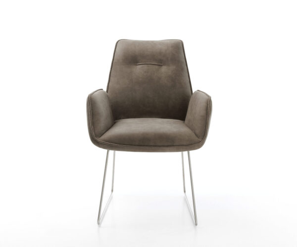 Jídelní židle Zoa-Flex taupe vintage tenká podnož nerezová ocel - Image 2
