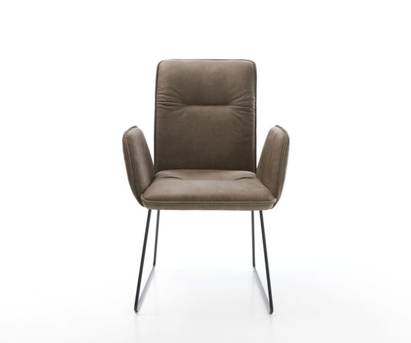 Jídelní židle Vinja-Flex taupe vintage tenká podnož černá - Image 2