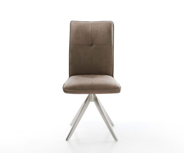 Otočná židle Maddy-Flex taupe vintage křížová podnož hranatá nerezová ocel - Image 2