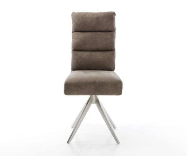 Otočná židle Pela-Flex taupe vintage křížová podnož hranatá nerezová ocel - Image 2