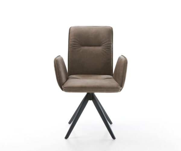 Otočná židle Vinja-Flex taupe vintage křížová podnož hranatá černá - Image 2