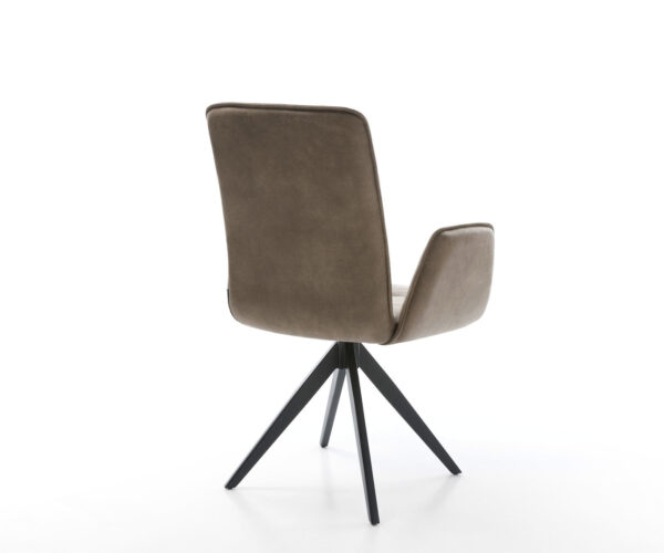 Otočná židle Vinja-Flex taupe vintage křížová podnož hranatá černá - Image 5