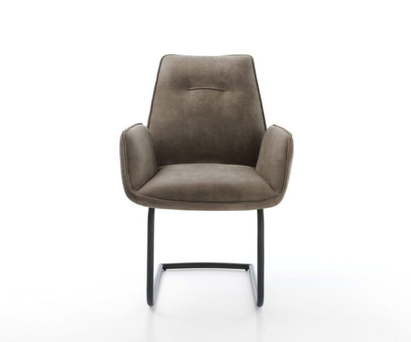 Jídelní židle Zoa-Flex taupe vintage konzolová podnož kulatá černá - Image 2