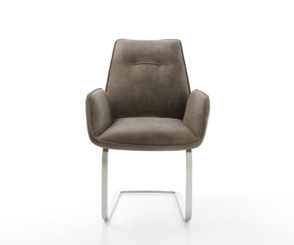 Jídelní židle Zoa-Flex taupe vintage konzolová podnož plochá nerezová ocel - Image 2