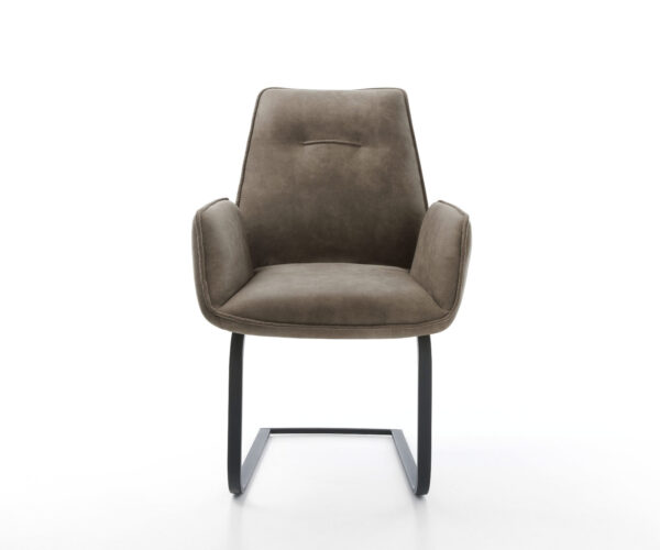 Jídelní židle Zoa-Flex taupe vintage konzolová podnož plochá černá - Image 2