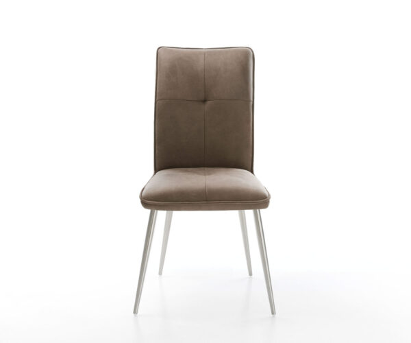 Jídelní židle Maddy-Flex taupe vintage zúžená podnož nerezová ocel - Image 2