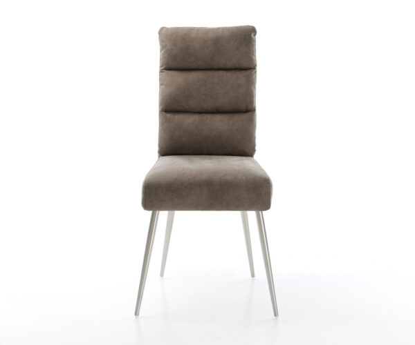 Jídelní židle Pela-Flex taupe vintage zúžená podnož nerezová ocel - Image 2