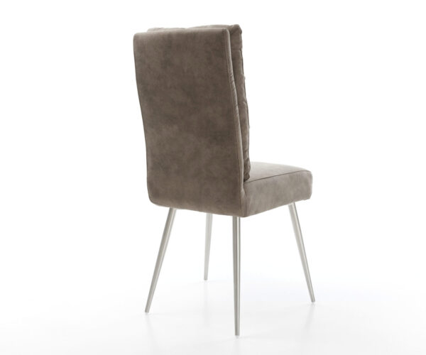 Jídelní židle Pela-Flex taupe vintage zúžená podnož nerezová ocel - Image 5