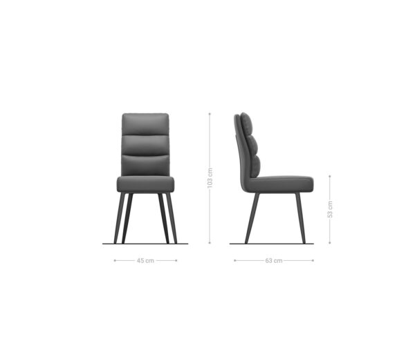 Jídelní židle Pela-Flex taupe vintage zúžená podnož nerezová ocel - Image 6