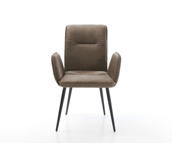 Jídelní židle Vinja-Flex taupe vintage zúžená podnož černá - Image 2