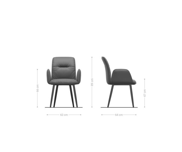 Jídelní židle Vinja-Flex taupe vintage zúžená podnož černá - Image 6