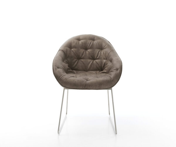 Jídelní židle Gaio-Flex taupe vintage tenká podnož nerezová ocel - Image 2