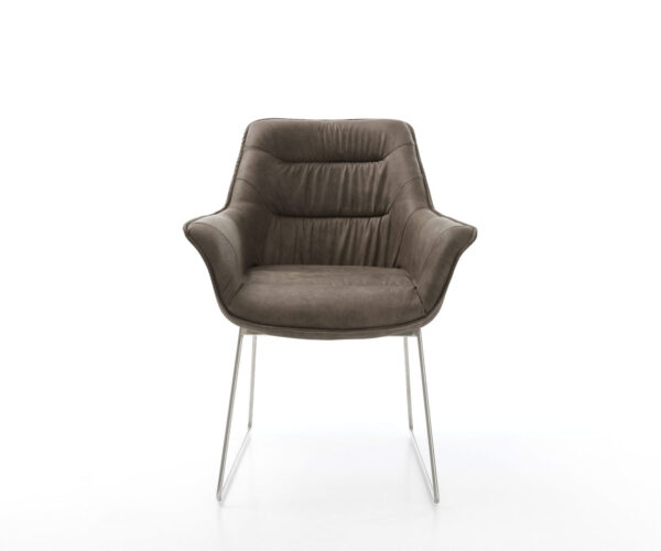 Jídelní židle Kaira-Flex taupe vintage tenká podnož nerezová ocel - Image 2