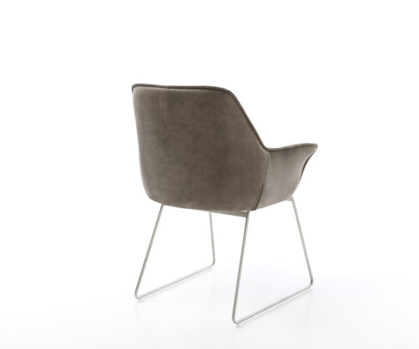 Jídelní židle Kaira-Flex taupe vintage tenká podnož nerezová ocel - Image 5