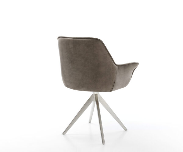 Otočná židle Kaira-Flex taupe vintage křížová podnož hranatá nerezová ocel - Image 5